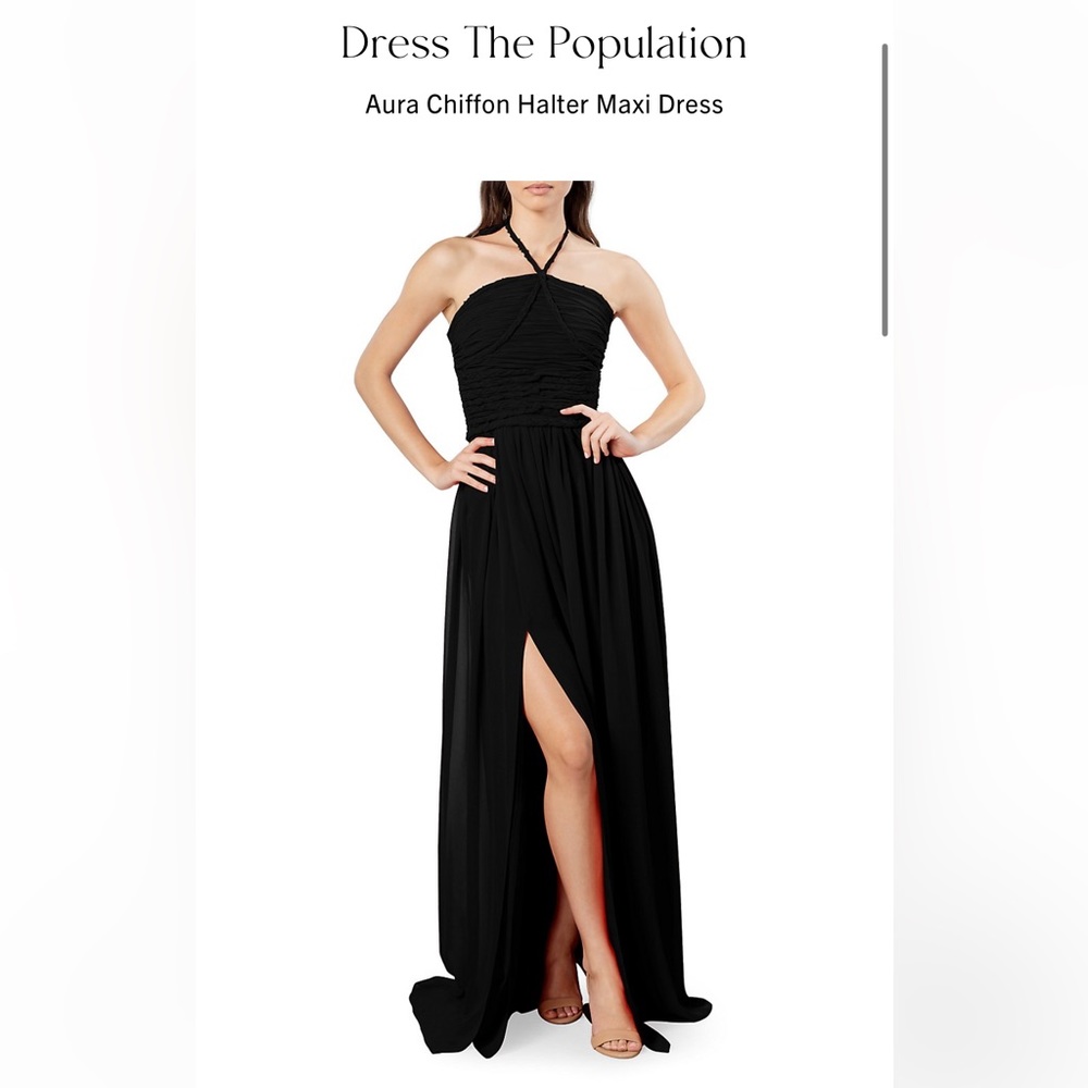 Dress The Population Aura gathered halter bodice maxi dress